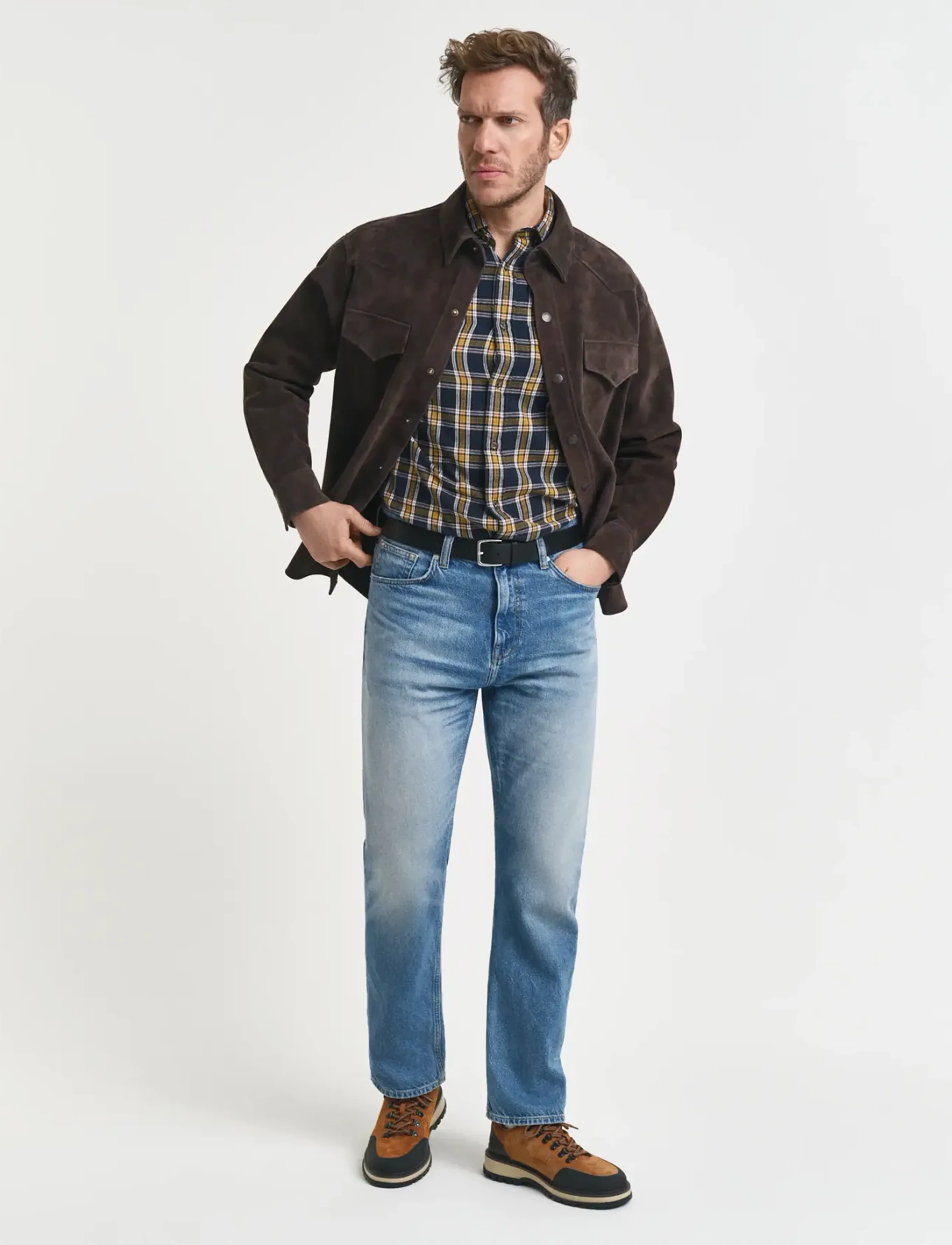 Gant Reg Windblown Flannel Check Shirt, XL, Shirts, Blau - Casual Männerswear