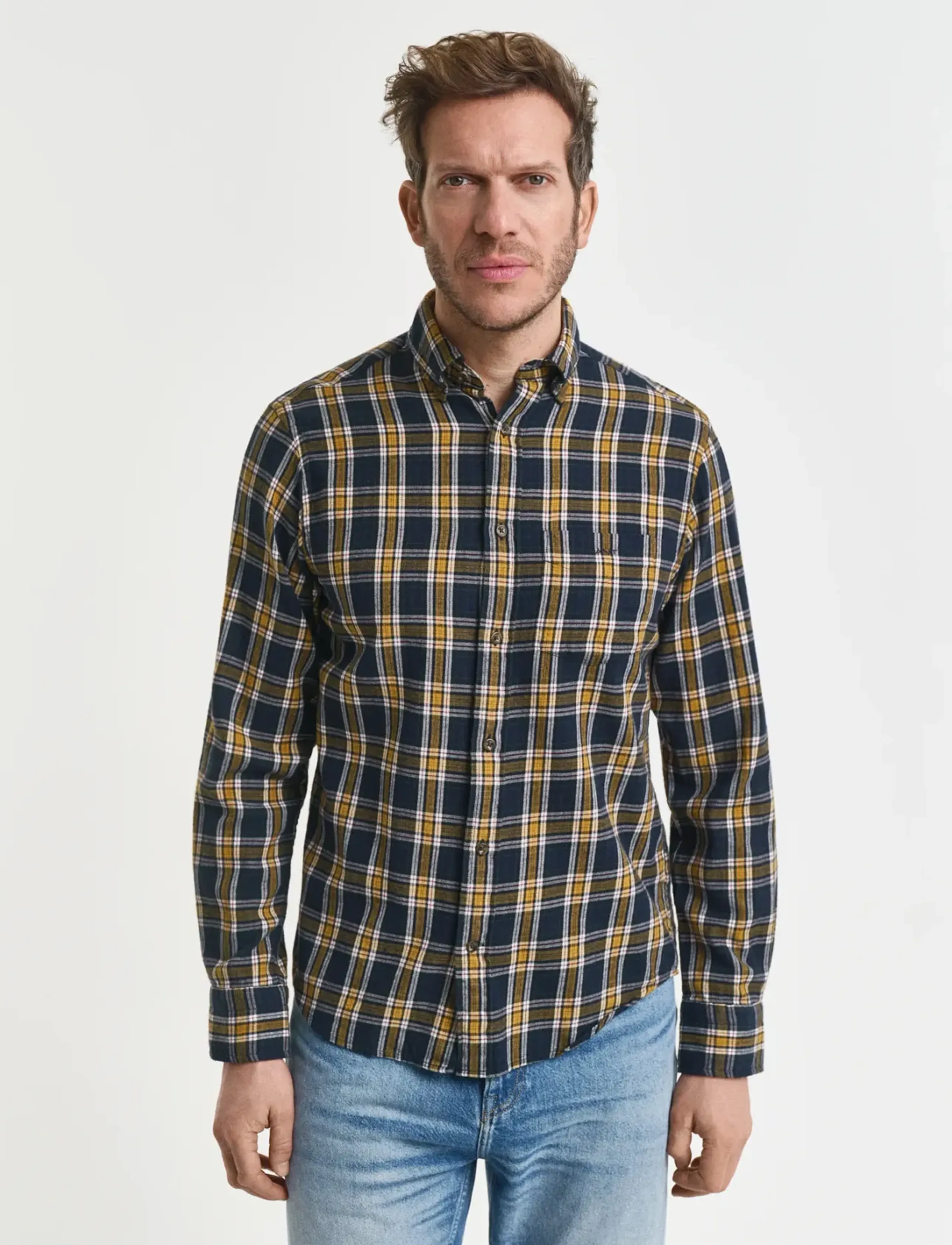 Gant - REG WINDBLOWN FLANNEL CHECK SHIRT - flanellsärgid - evening blue - 3