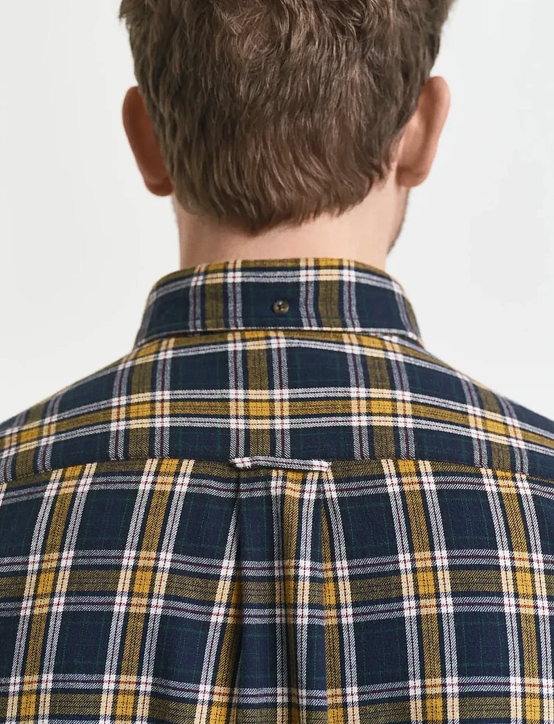 GANT - REG WINDBLOWN FLANNEL CHECK SHIRT - basic shirts - evening blue - 5