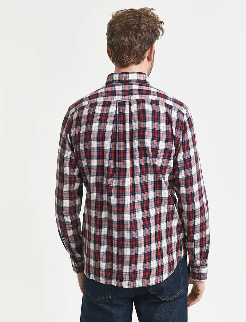 GANT - REG WINDBLOWN FLANNEL CHECK SHIRT - flannel shirts - modern rust - 2