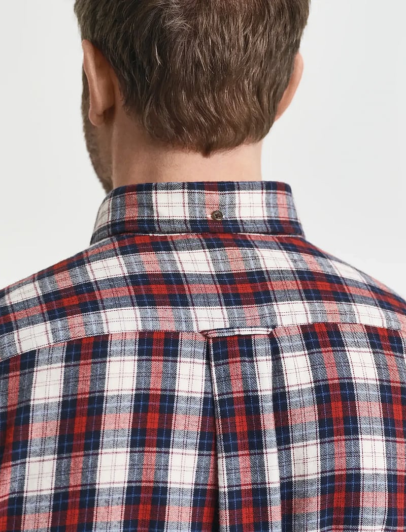 GANT - REG WINDBLOWN FLANNEL CHECK SHIRT - flannel shirts - modern rust - 5