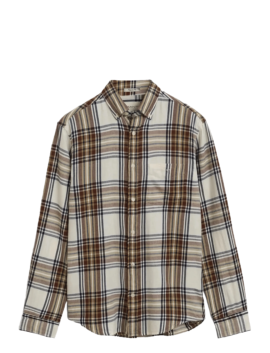 Gant - REG WINDBLOWN FLANNEL CHECK SHIRT - chemises en flanelle - cream - 0