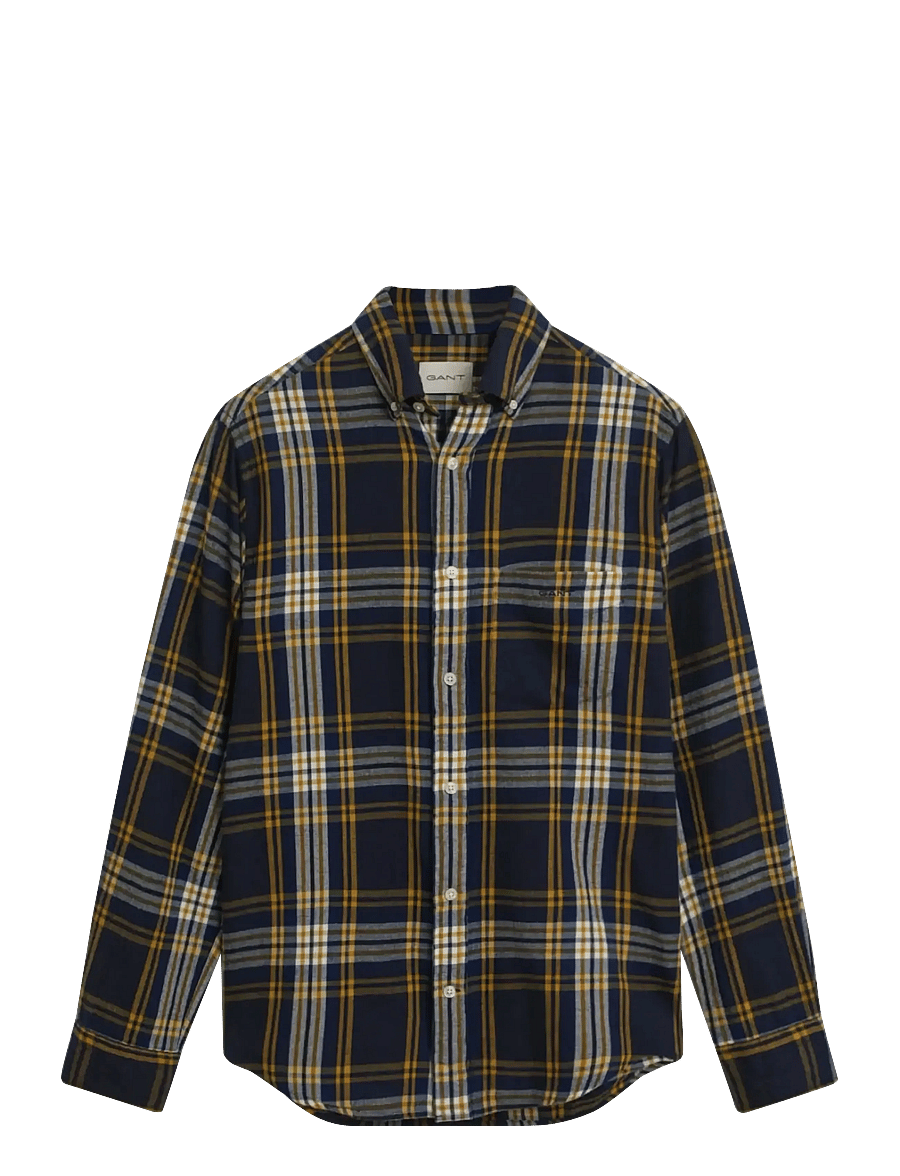 Gant - REG WINDBLOWN FLANNEL CHECK SHIRT - flaneliniai marškiniai - evening blue - 0