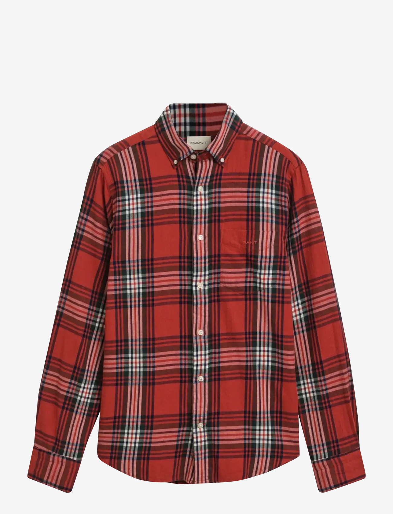 GANT - REG WINDBLOWN FLANNEL CHECK SHIRT - flanell-hemden - modern rust - 0