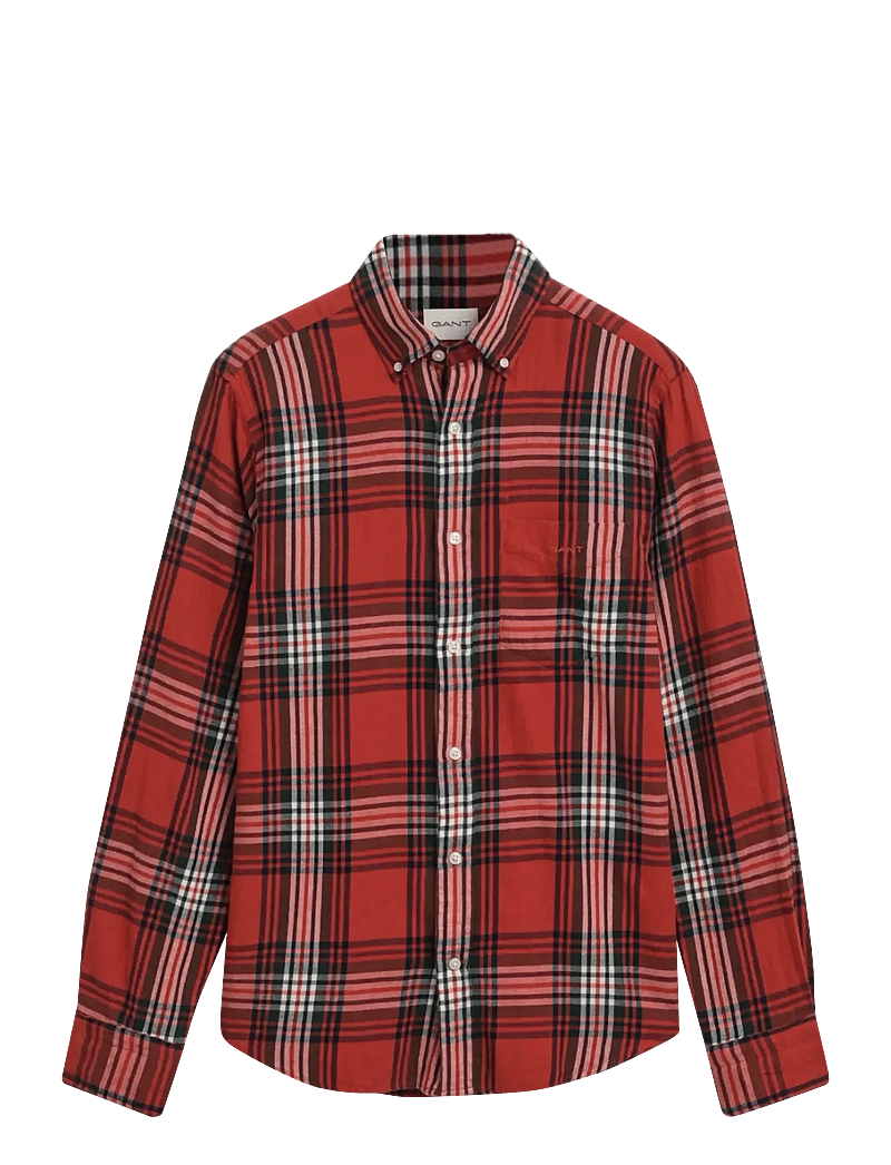GANT - REG WINDBLOWN FLANNEL CHECK SHIRT - flanell-hemden - modern rust - 0