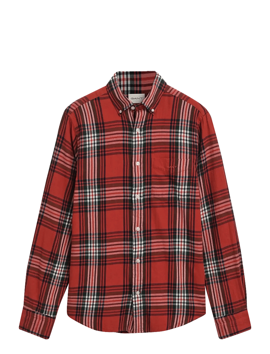 Gant - REG WINDBLOWN FLANNEL CHECK SHIRT - flanellskjortor - modern rust - 0