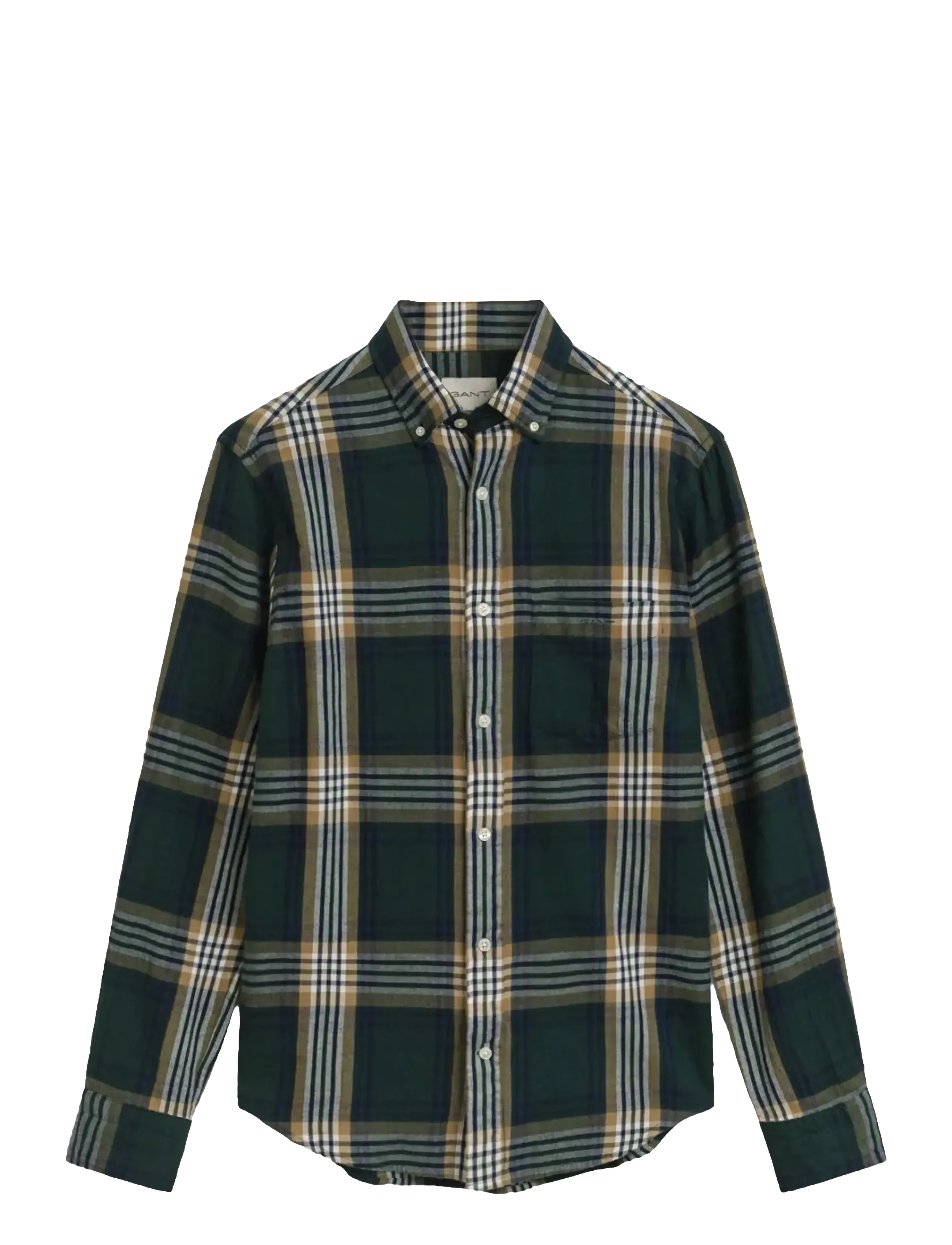 Gant REG WINDBLOWN FLANNEL CHECK SHIRT - Skjorter - TARTAN GREEN / multi