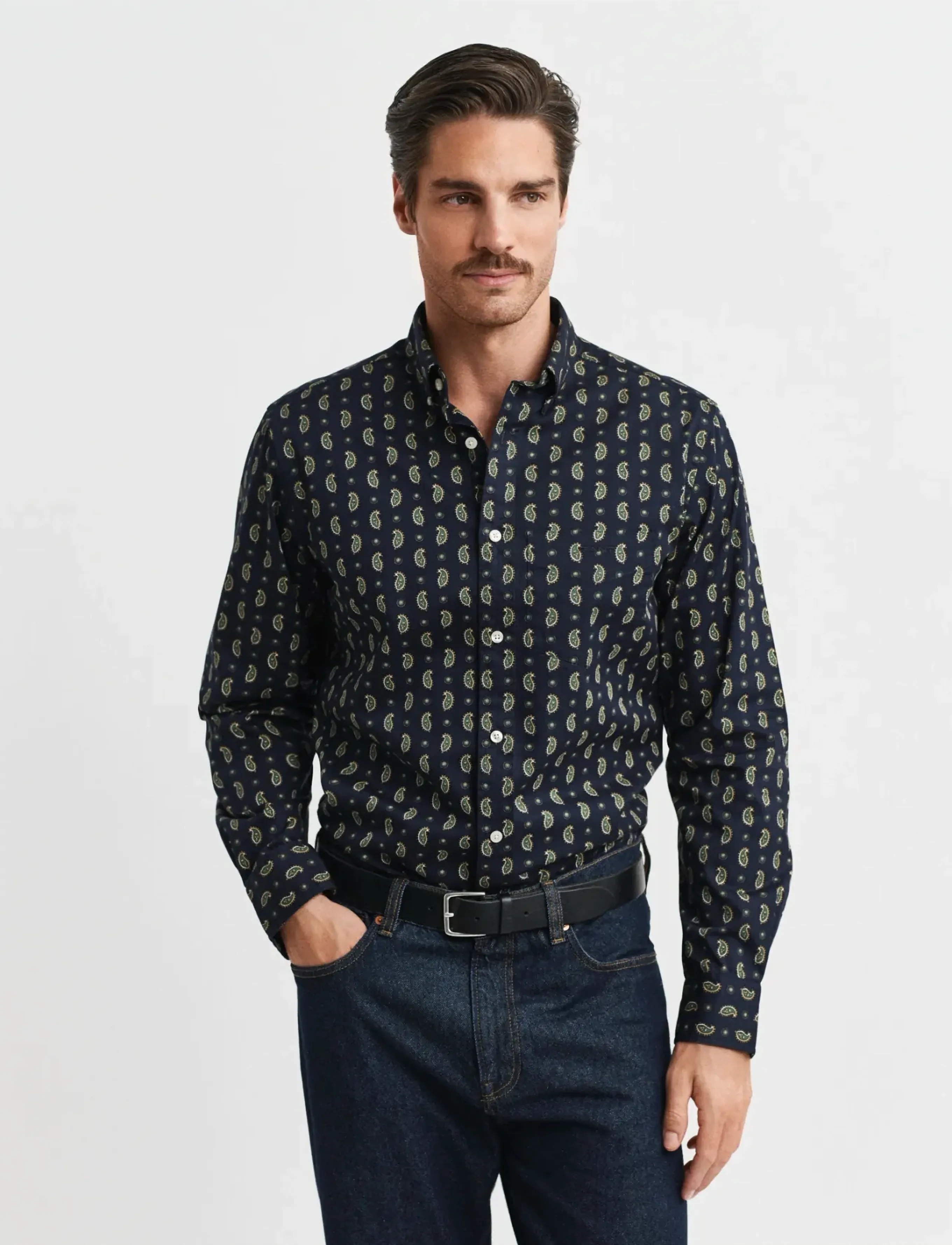 Gant REG PAISLEY PRINTED TWILL SHIRT - Deals - EVENING BLUE / navy