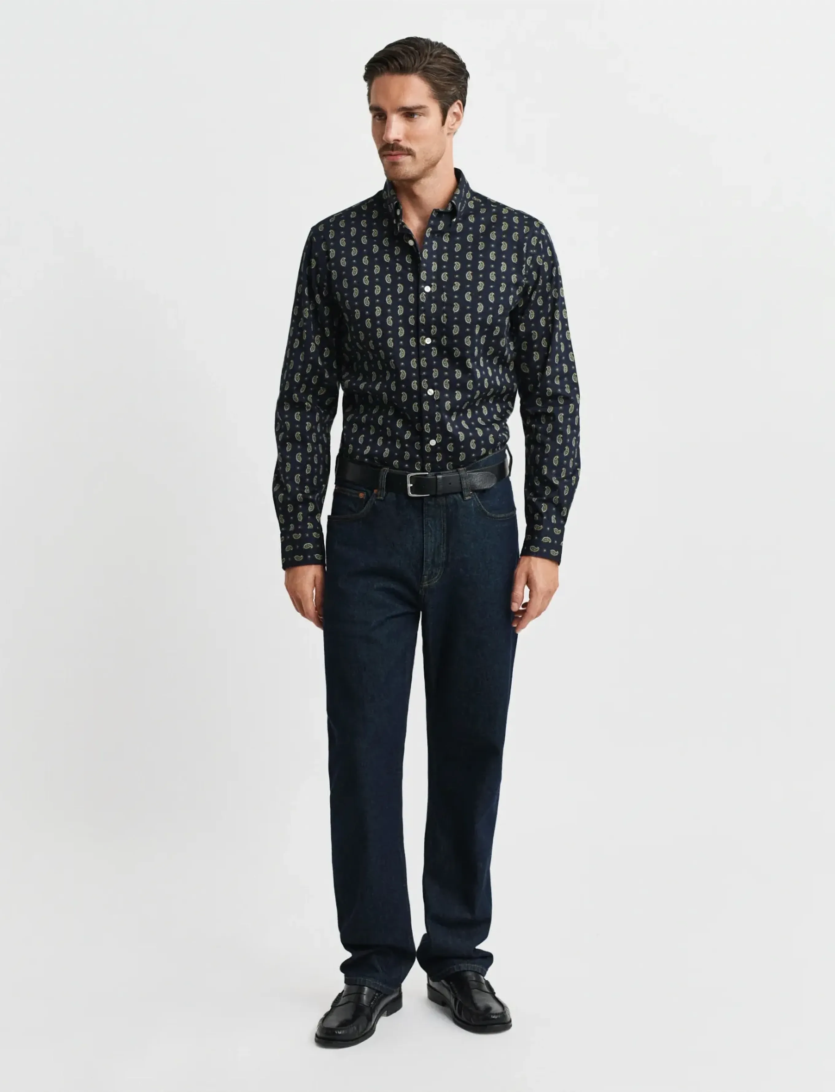 Gant - REG PAISLEY PRINTED TWILL SHIRT - hemden mit muster - evening blue - 2