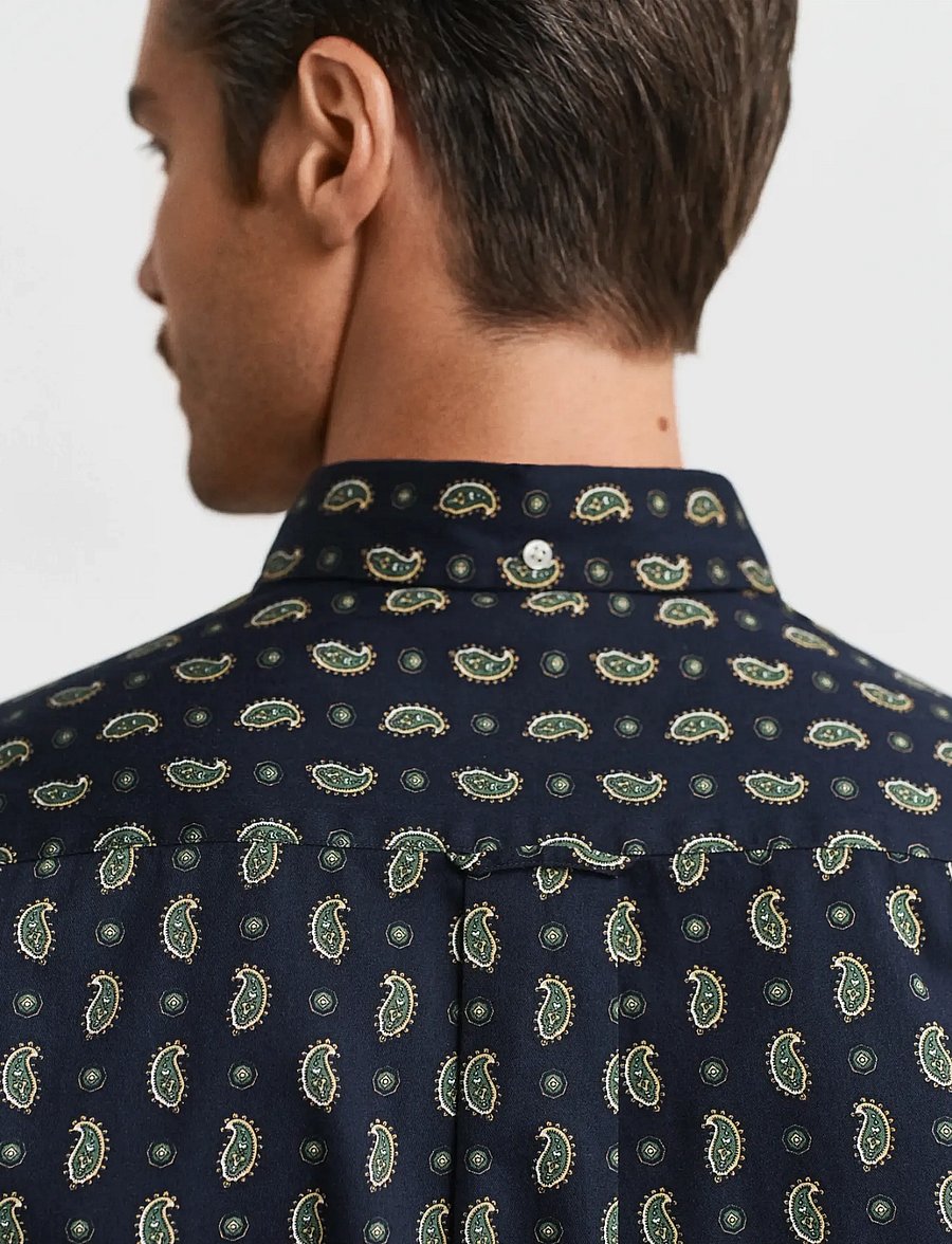 Gant - REG PAISLEY PRINTED TWILL SHIRT - hemden mit muster - evening blue - 3