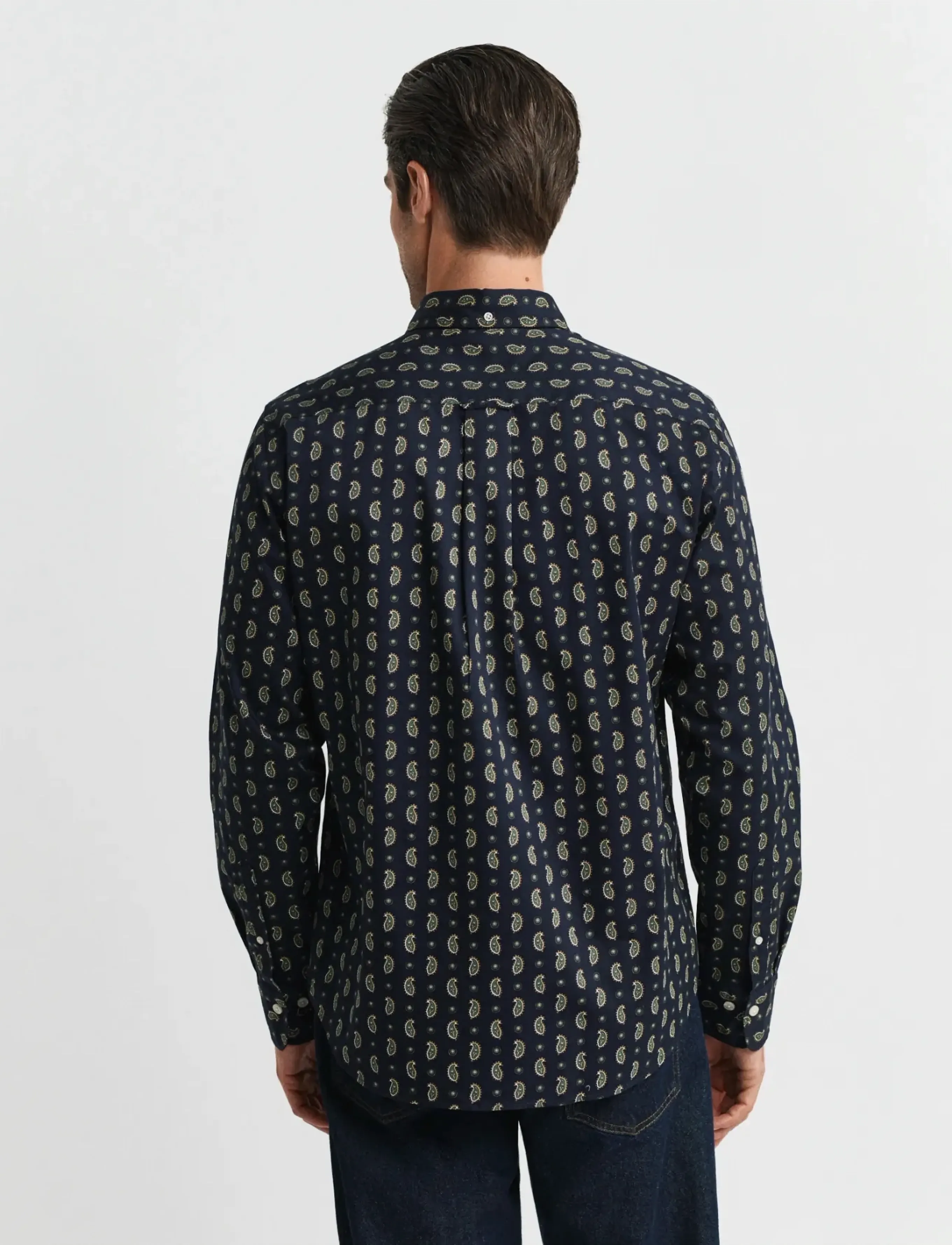Gant - REG PAISLEY PRINTED TWILL SHIRT - hemden mit muster - evening blue - 4