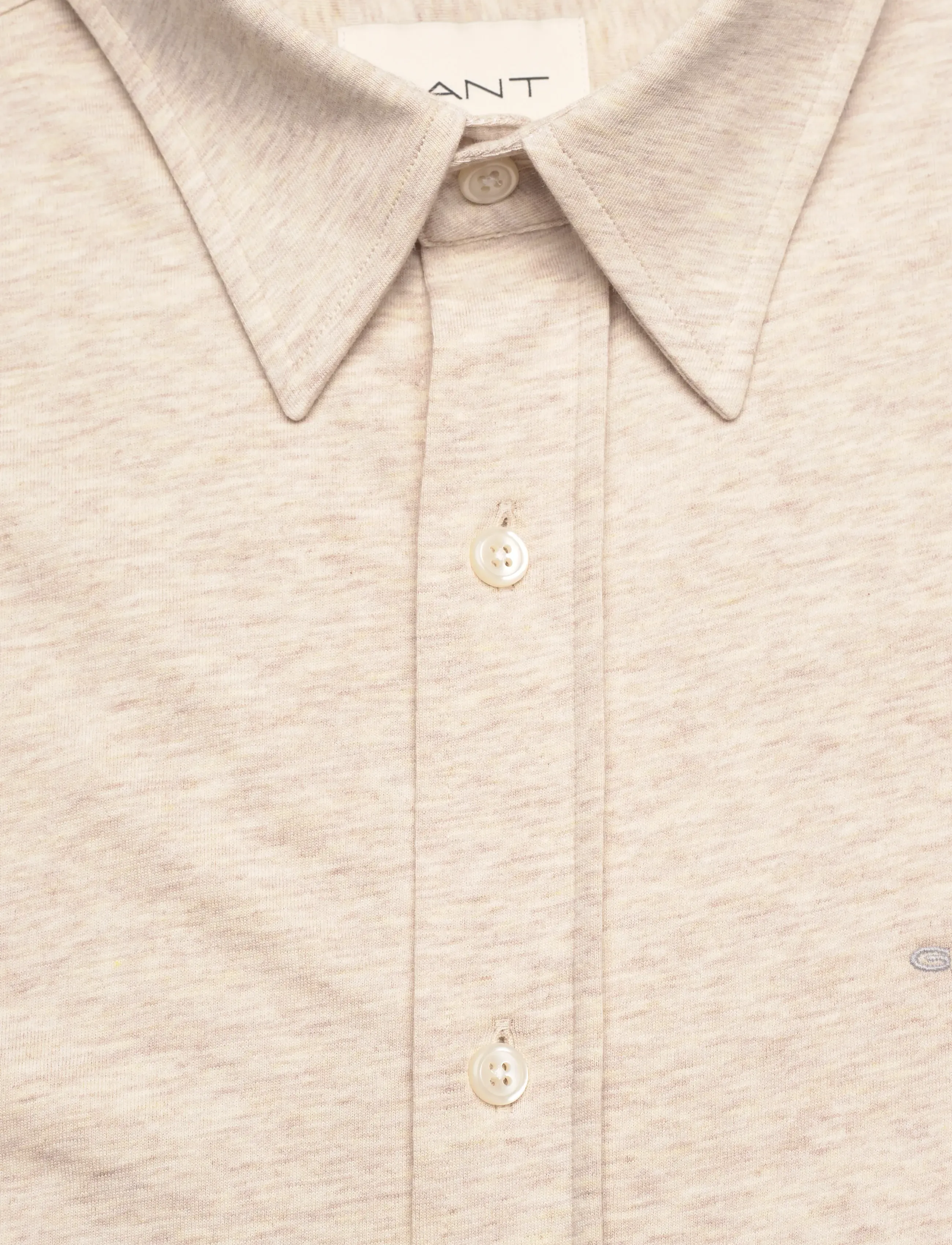 GANT - REG JERSEY SHIRT - light beige melange - 2