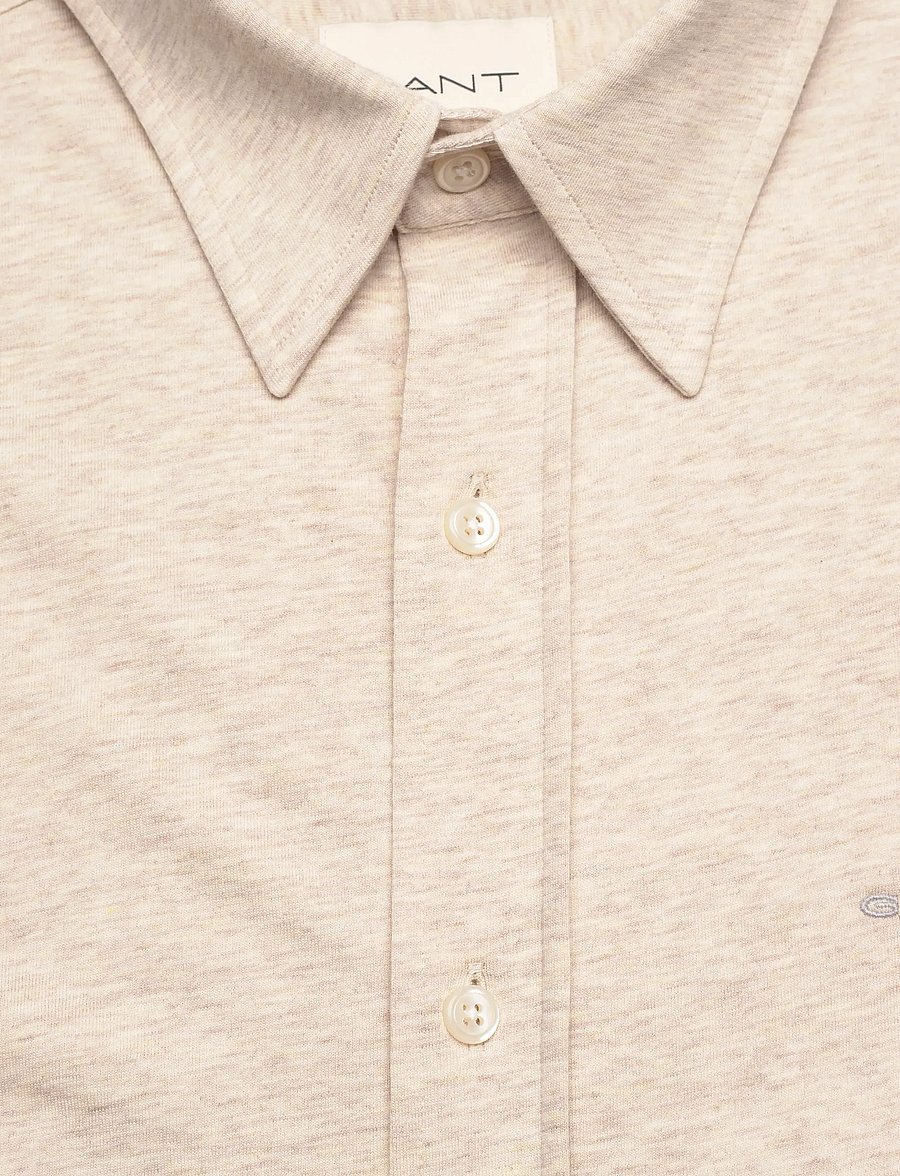 GANT - REG JERSEY SHIRT - light beige melange - 2