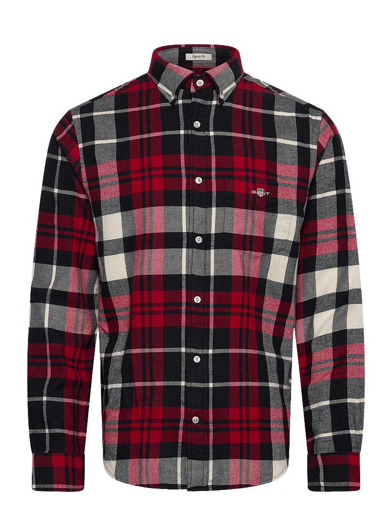 GANT - REG FLANNEL CHECK SHIRT - flanell-hemden - ruby red - 0