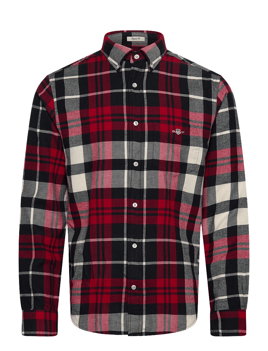 Gant - REG FLANNEL CHECK SHIRT - flanell-hemden - ruby red - 1