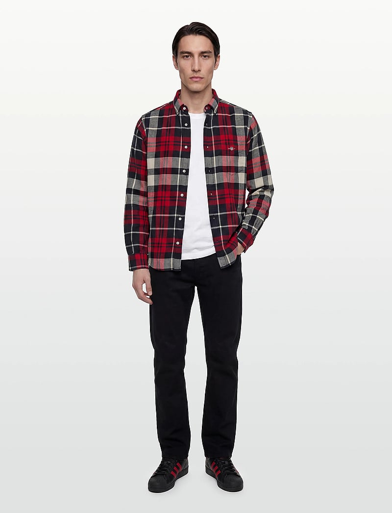 GANT - REG FLANNEL CHECK SHIRT - flanellipaidat - ruby red - 0