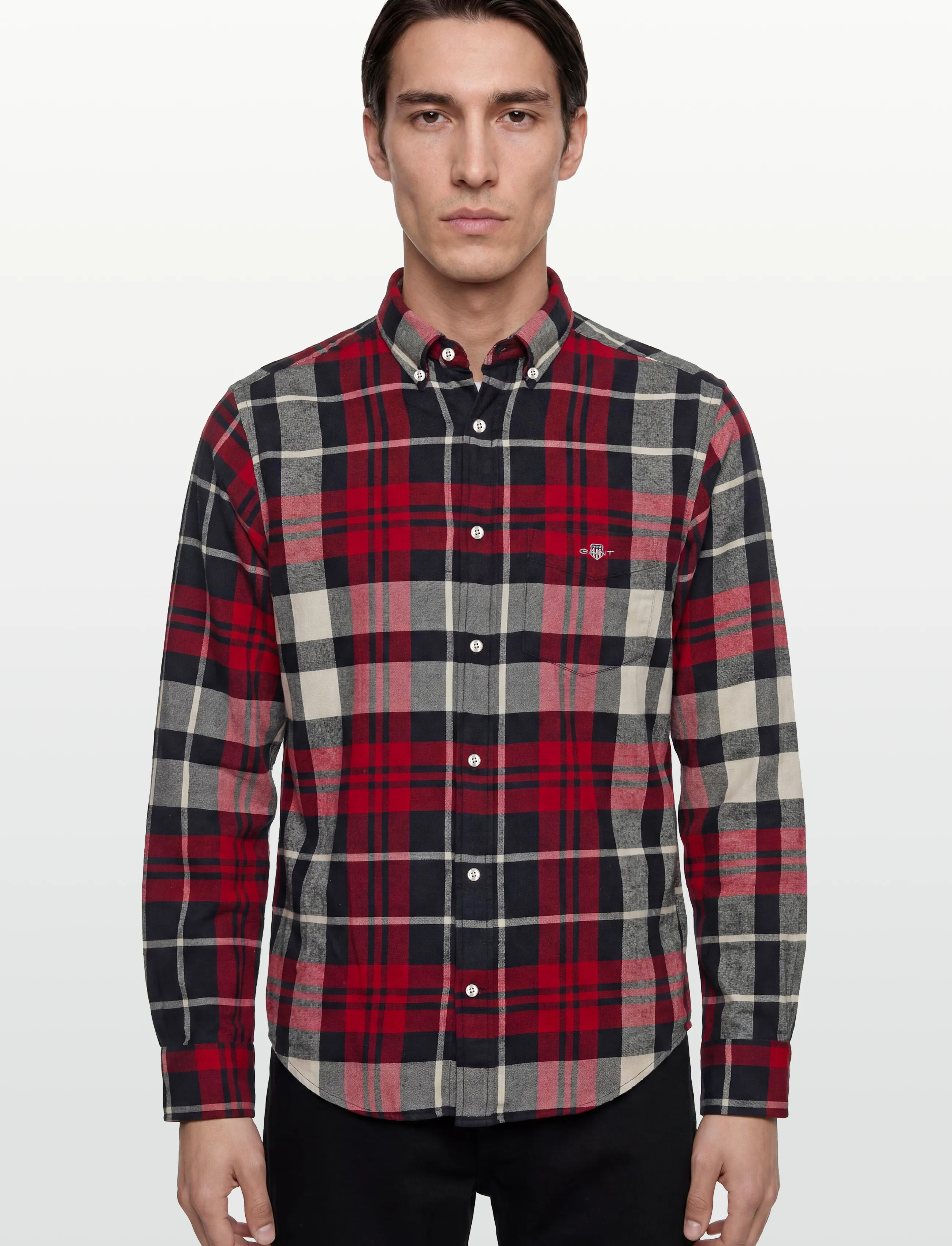 Gant - REG FLANNEL CHECK SHIRT - flanell-hemden - ruby red - 3