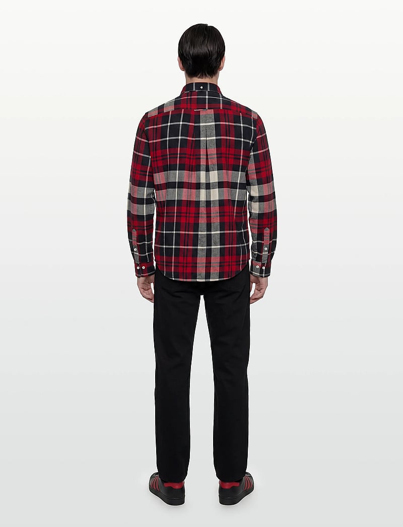 GANT - REG FLANNEL CHECK SHIRT - flanellipaidat - ruby red - 4