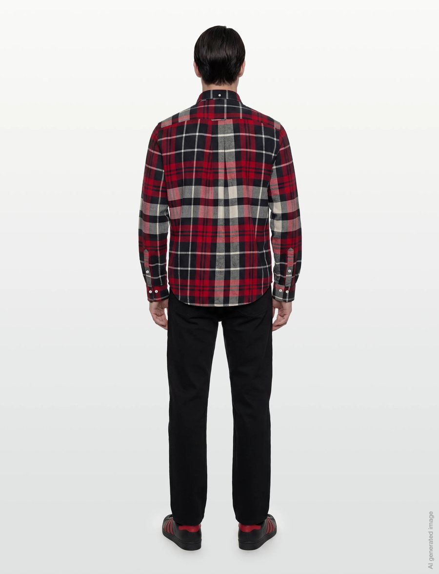 Gant - REG FLANNEL CHECK SHIRT - flanell-hemden - ruby red - 4