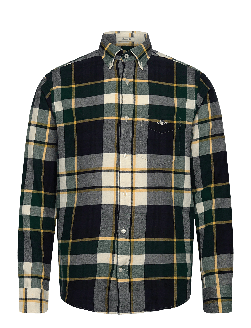 GANT - REG FLANNEL CHECK SHIRT - flanell-hemden - tartan green - 0