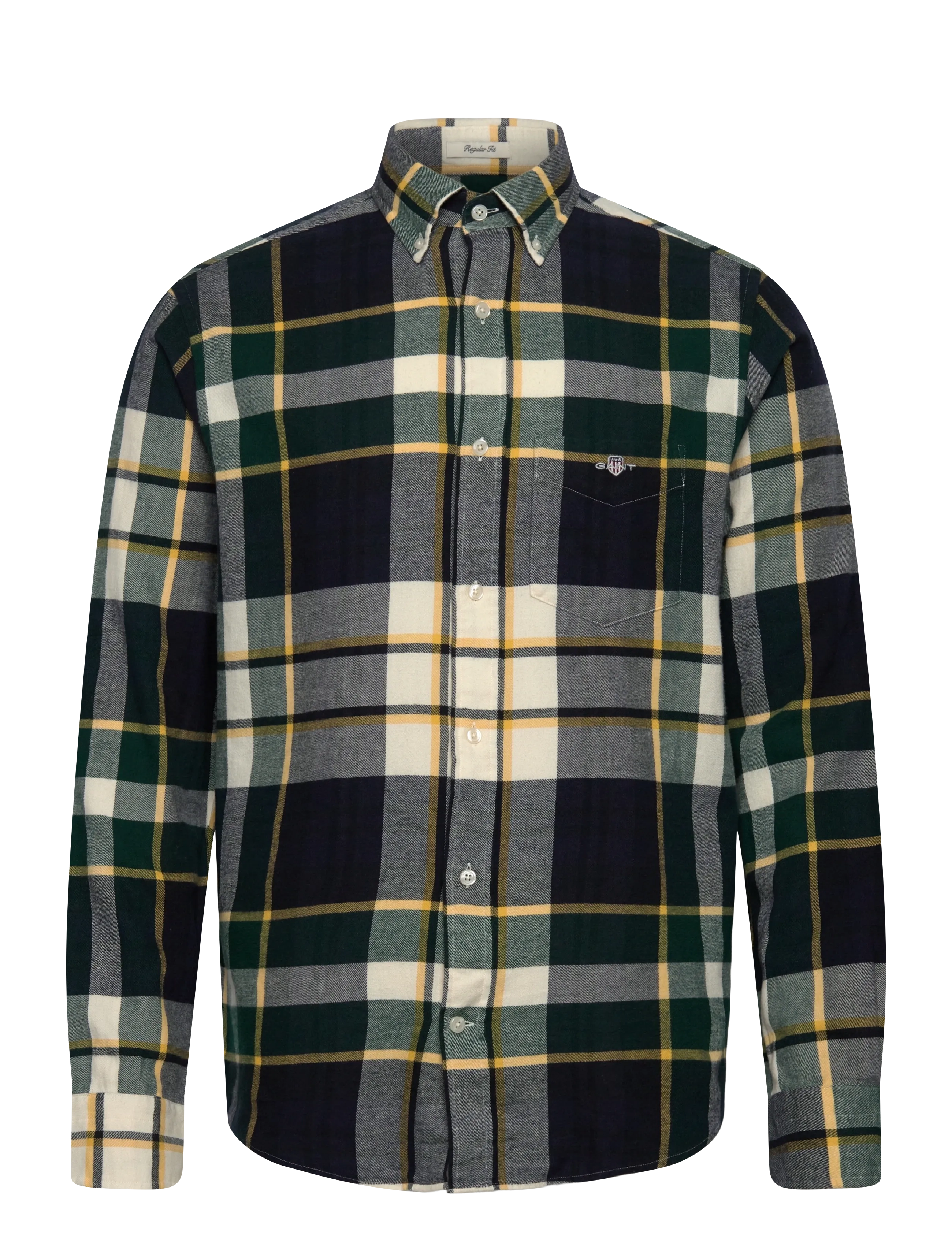 Gant REG FLANNEL CHECK SHIRT - Skjorter - TARTAN GREEN / multi