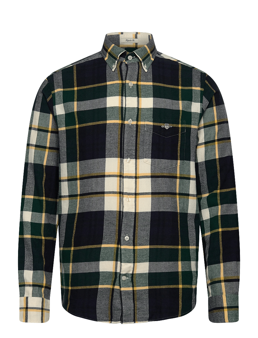 Gant - REG FLANNEL CHECK SHIRT - flanell-hemden - tartan green - 1