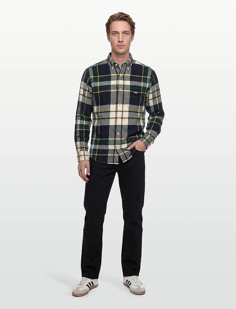 Gant - REG FLANNEL CHECK SHIRT - flannel-skjorter - tartan green - 0