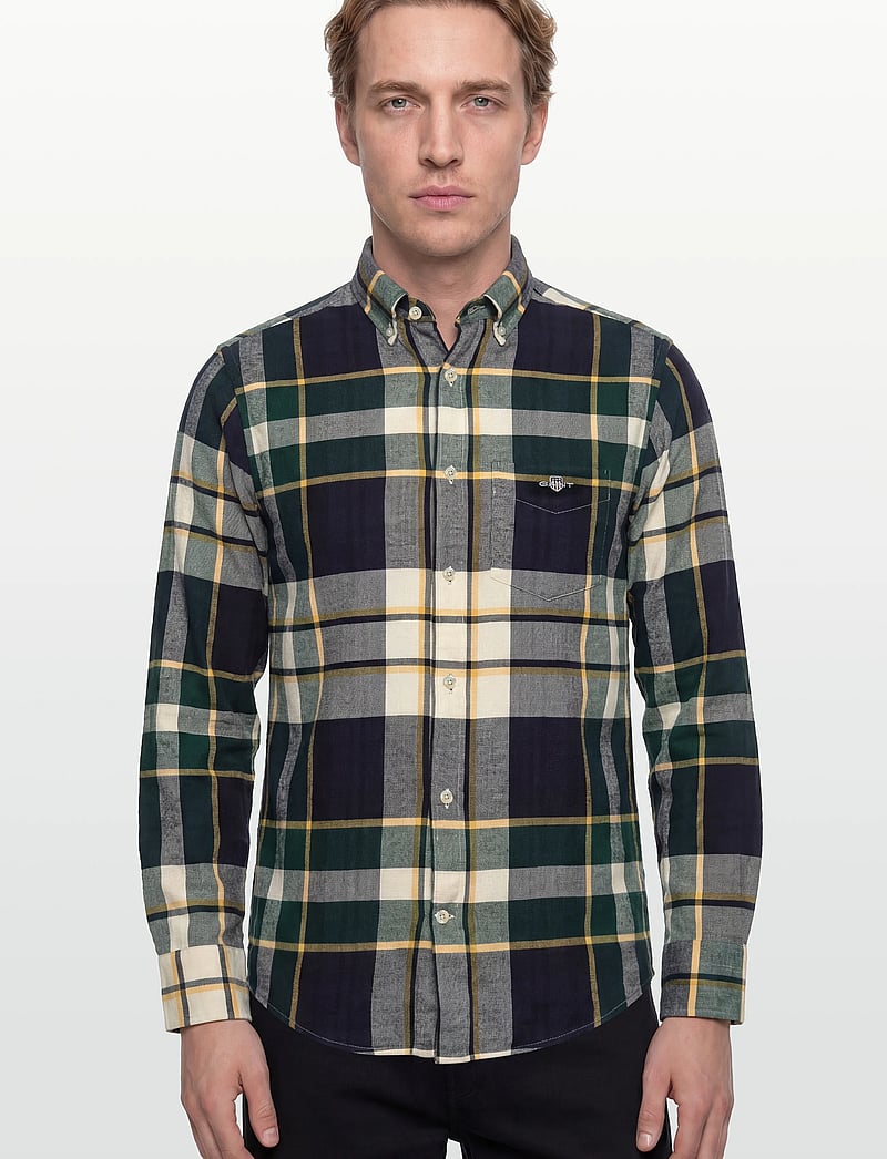 Gant - REG FLANNEL CHECK SHIRT - flannel-skjorter - tartan green - 3