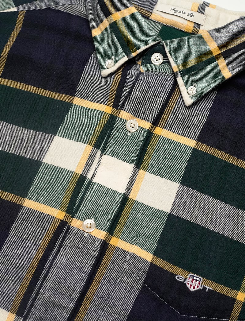 GANT - REG FLANNEL CHECK SHIRT - flanell-hemden - tartan green - 3