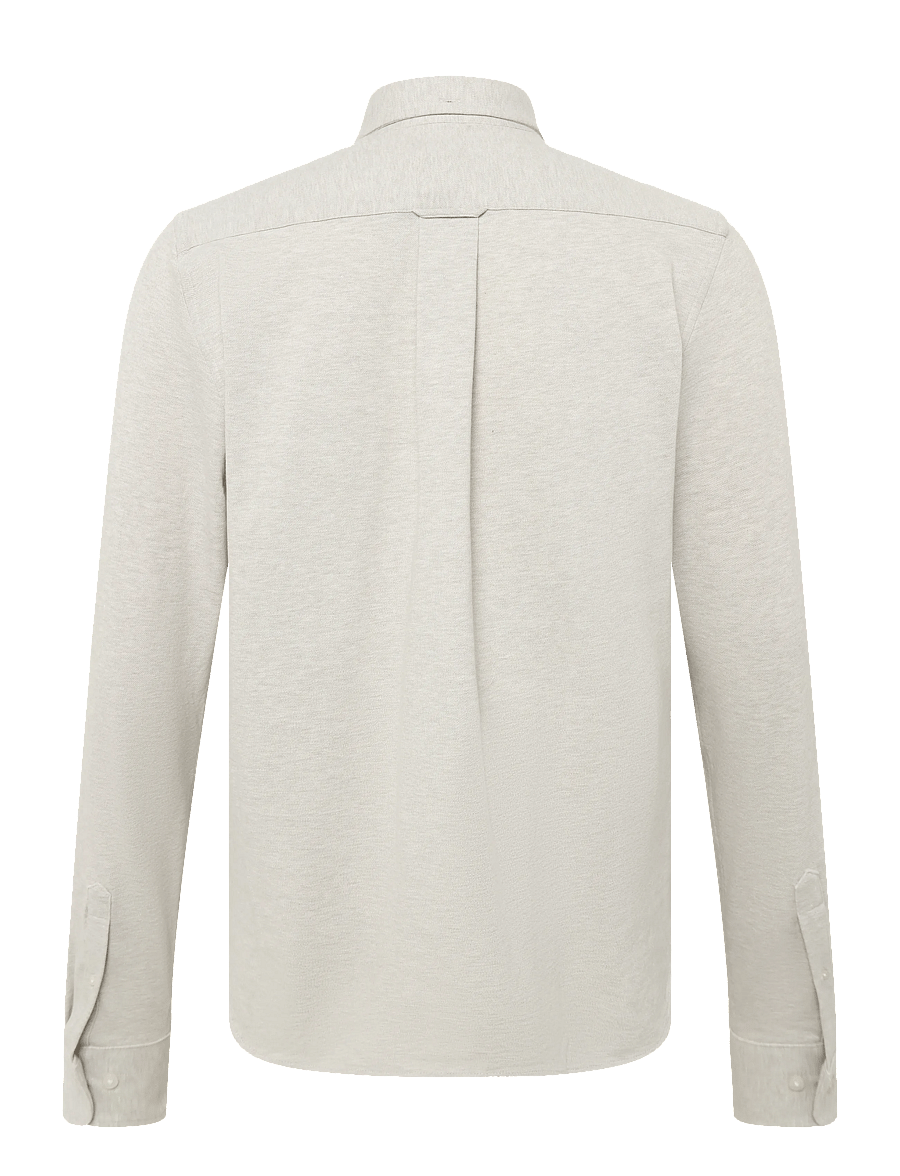 Gant - REG JERSEY PIQUE STRETCH SHIRT - freizeithemden - light beige melange - 1