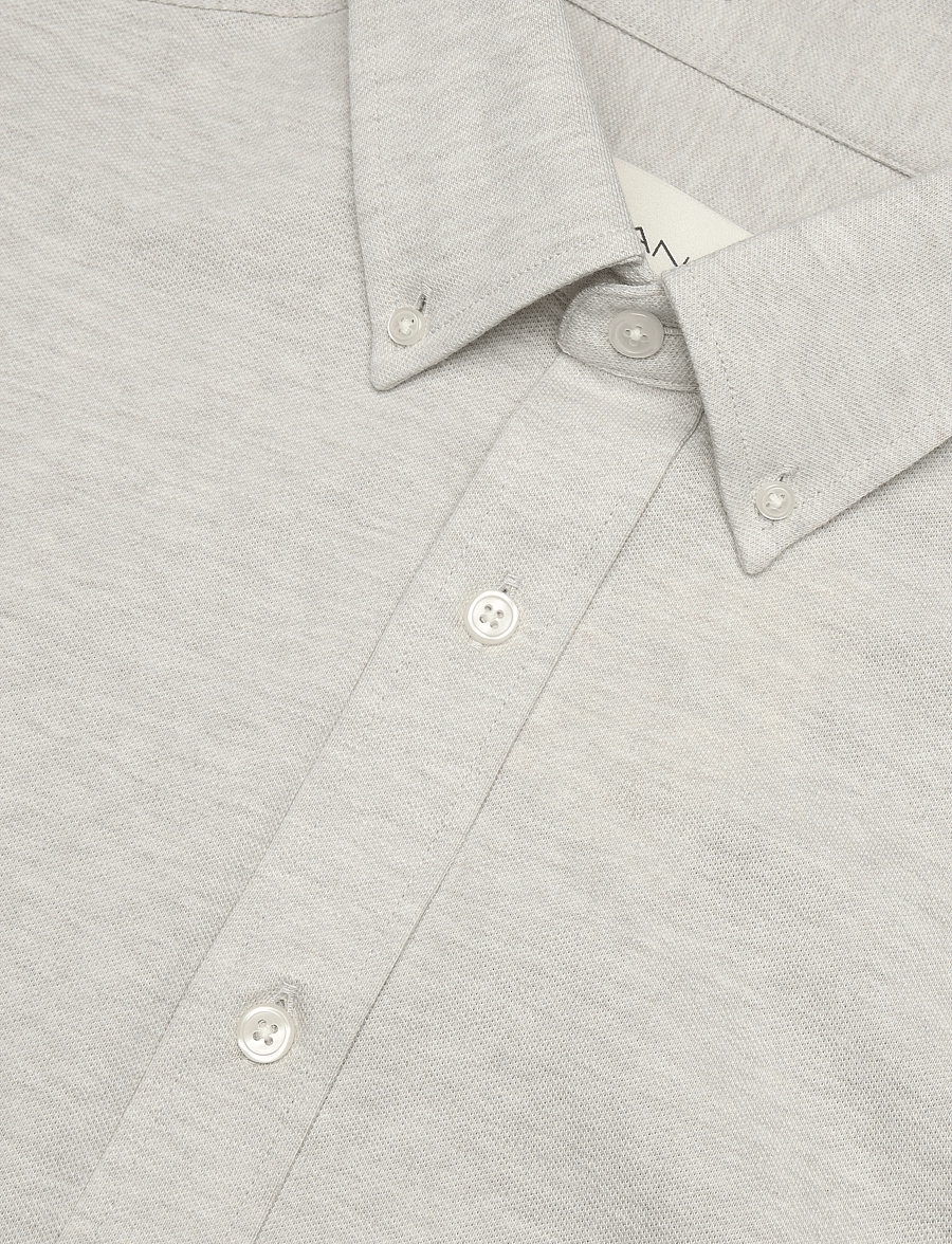 Gant - REG JERSEY PIQUE STRETCH SHIRT - freizeithemden - light beige melange - 2