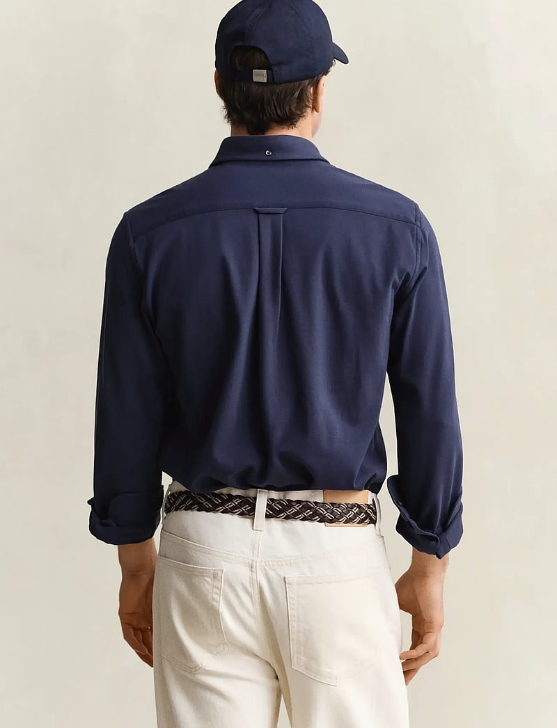 GANT - REG JERSEY PIQUE STRETCH SHIRT - basic skjorter - marine - 3