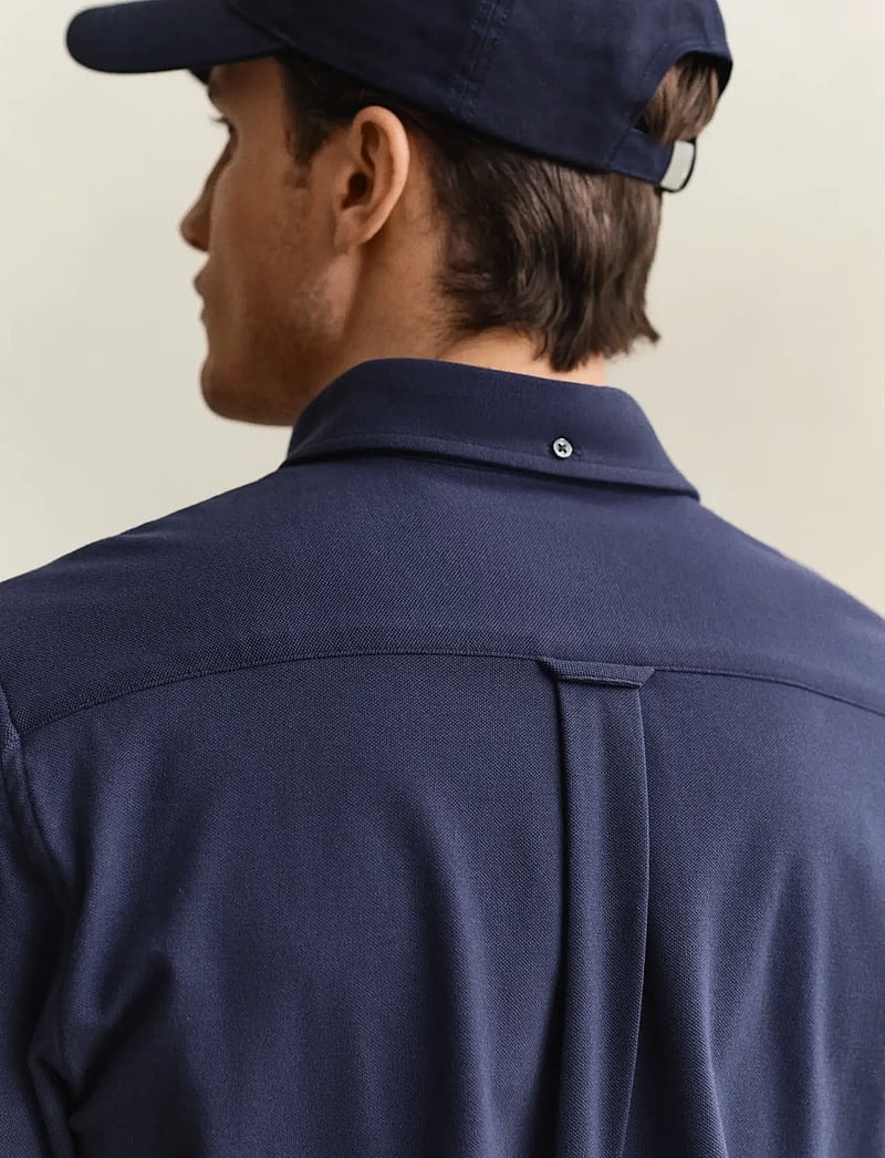 GANT - REG JERSEY PIQUE STRETCH SHIRT - basic skjorter - marine - 4