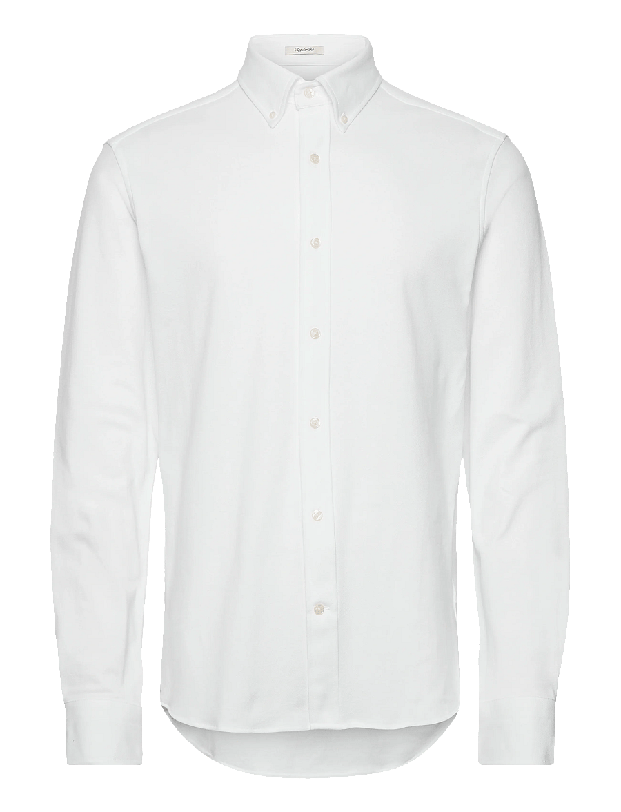 Gant - REG JERSEY PIQUE STRETCH SHIRT - casual skjorter - white - 1