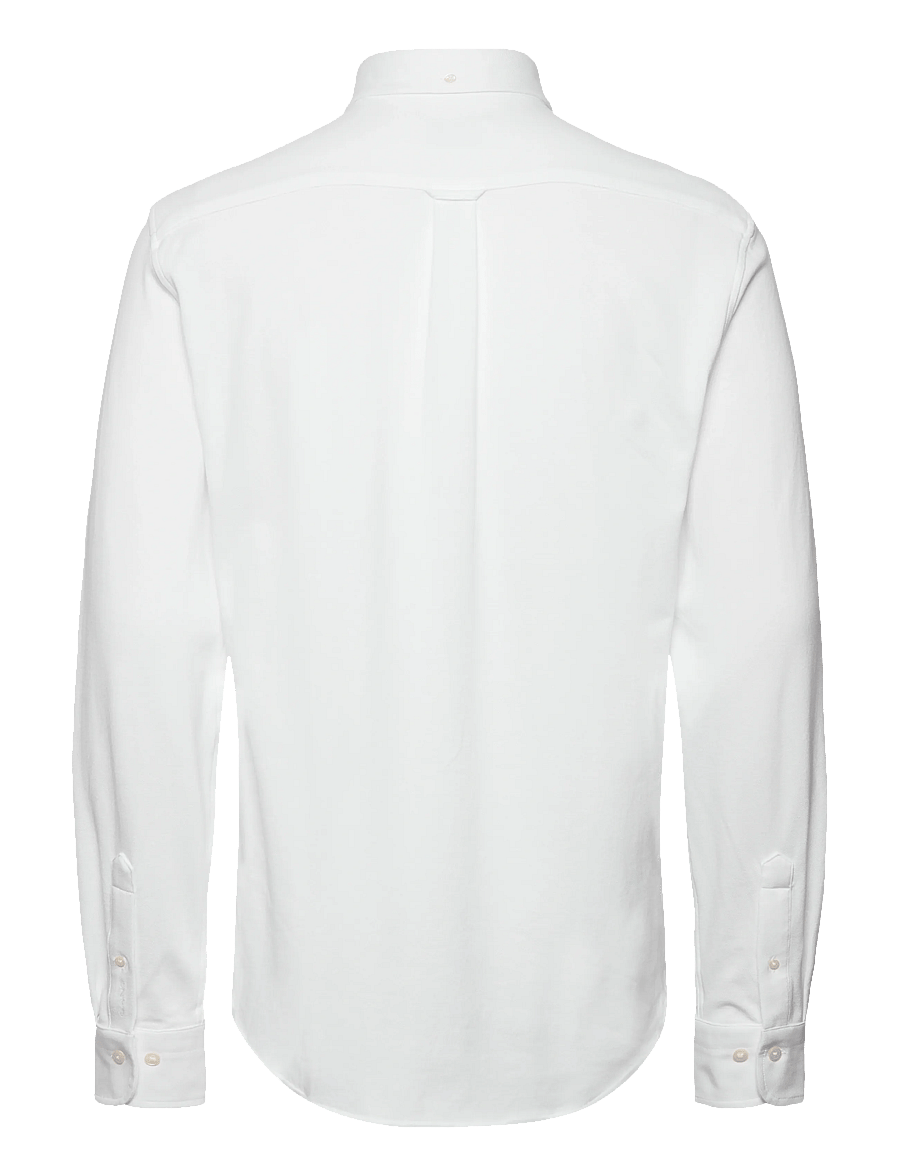 Gant - REG JERSEY PIQUE STRETCH SHIRT - casual skjorter - white - 2