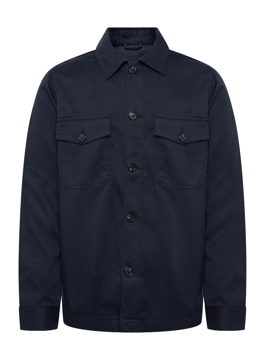 Gant - REG LYOCELL OVERSHIRT - herbstjacken - evening blue - 0