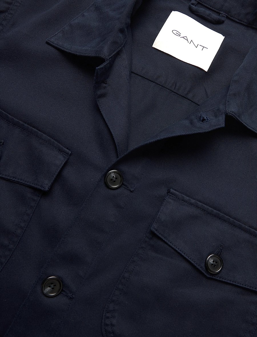 Gant - REG LYOCELL OVERSHIRT - herbstjacken - evening blue - 2