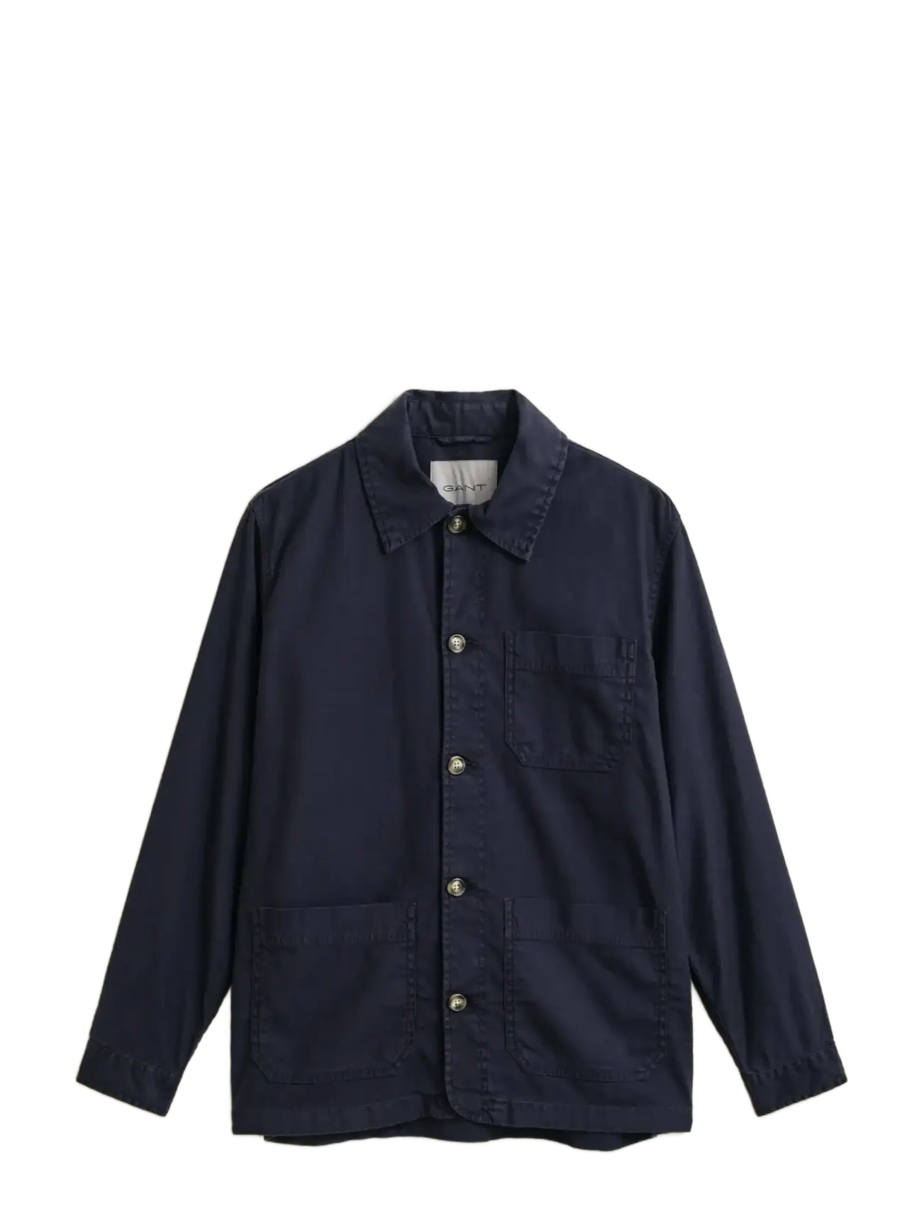 GANT REG COTTON / LINEN OVERSHIRT - Kläder - EVENING BLUE / navy