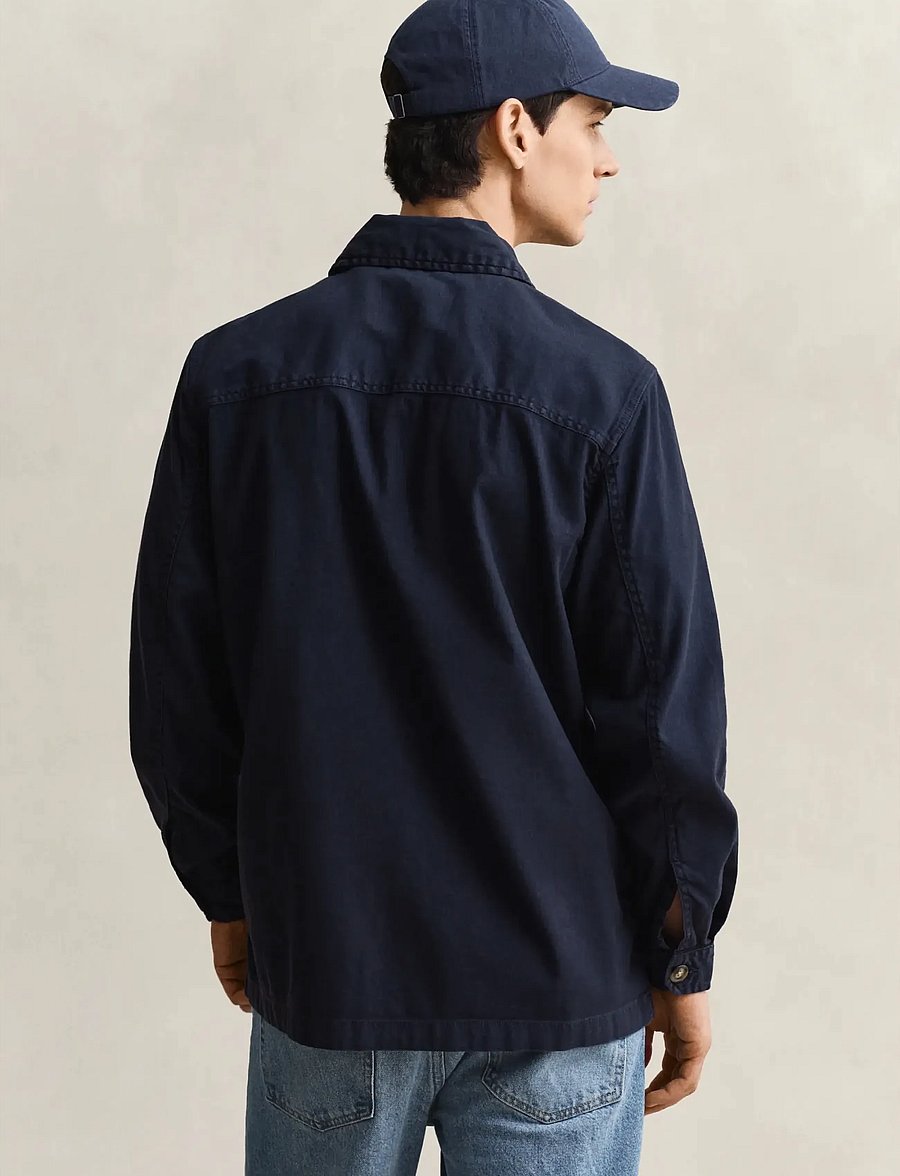 Gant - REG COTTON / LINEN OVERSHIRT - achetez selon l'occasion - evening blue - 2