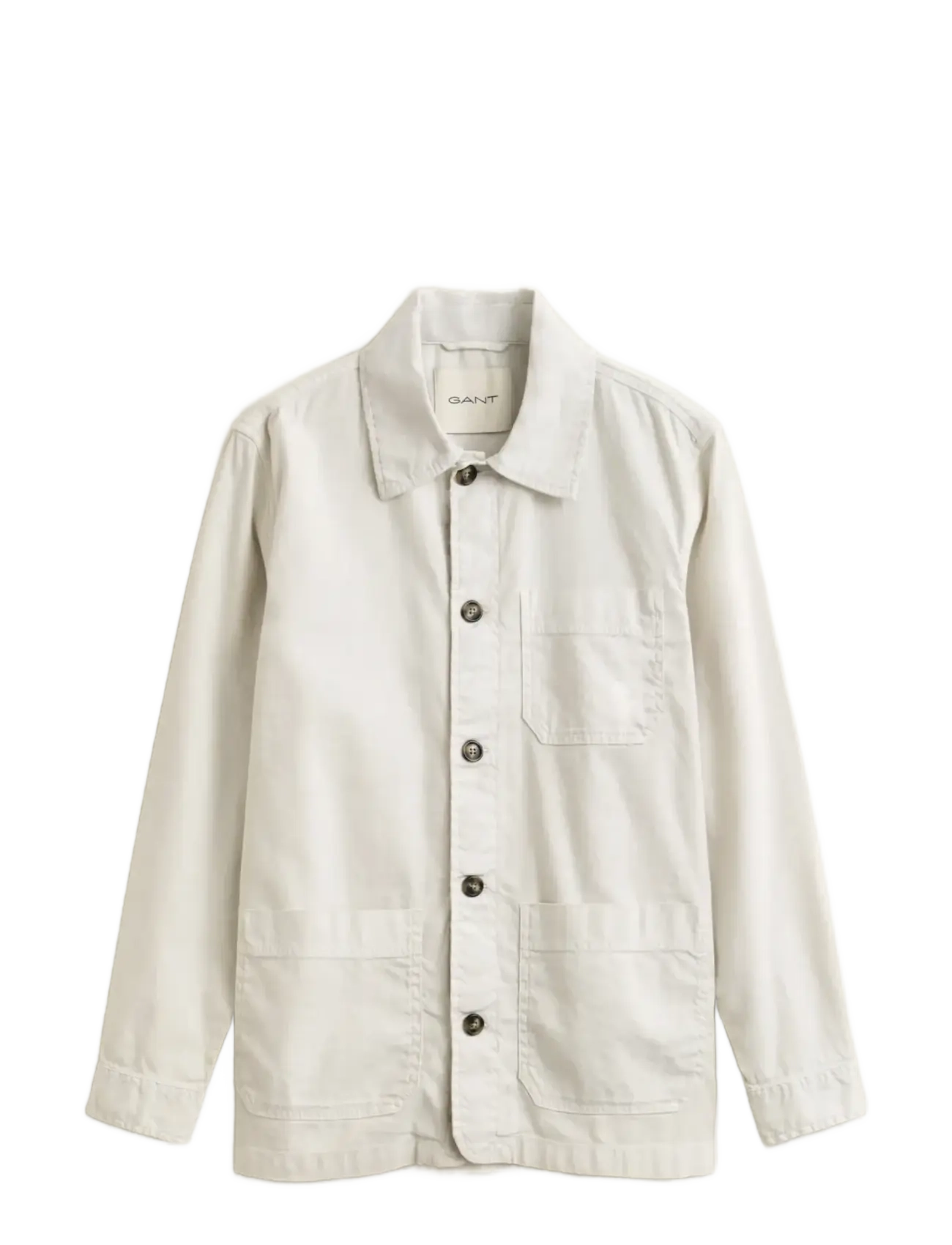 GANT Reg Baumwolle / Linen Overshirt Cream - XXL - Herren