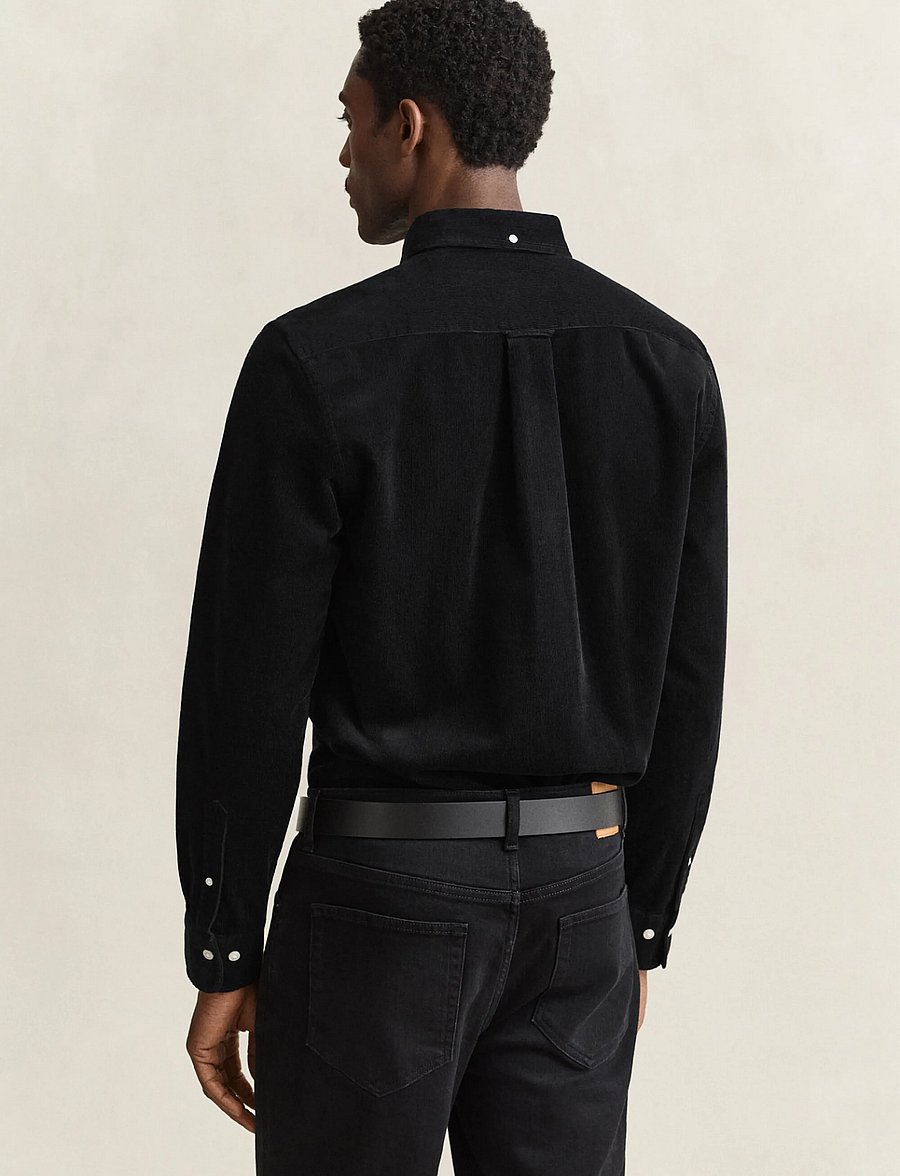 Gant - REG CORDUROY SHIRT - cordhemden - black - 2