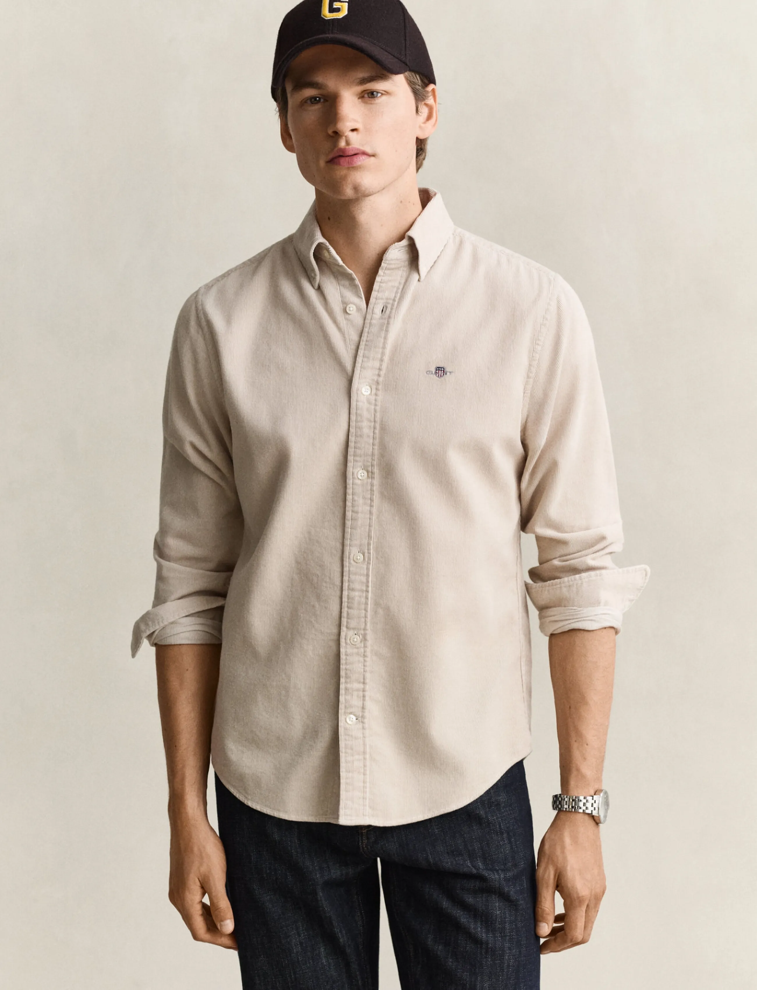 Gant REG CORDUROY SHIRT - Gant - CLAY BEIGE / beige