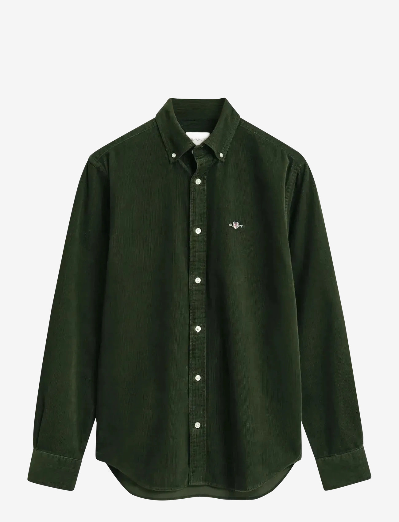 GANT - REG CORDUROY SHIRT - velvet särgid - country green - 1