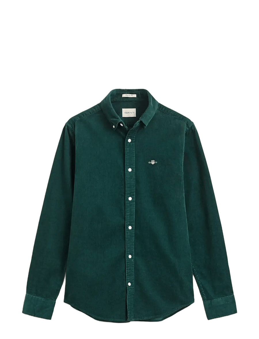 Gant - REG CORDUROY SHIRT - cordhemden - dark emerald - 0