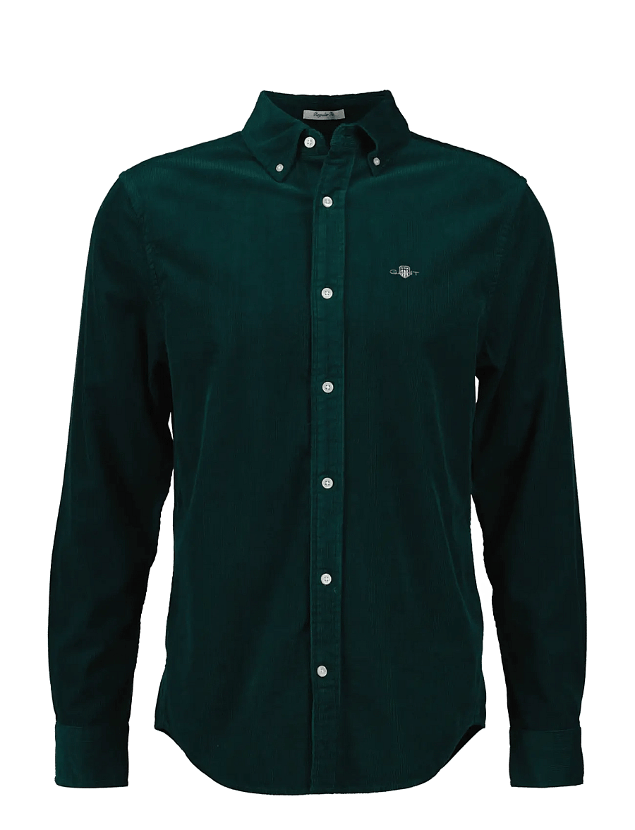 Gant - REG CORDUROY SHIRT - cordhemden - dark emerald - 0