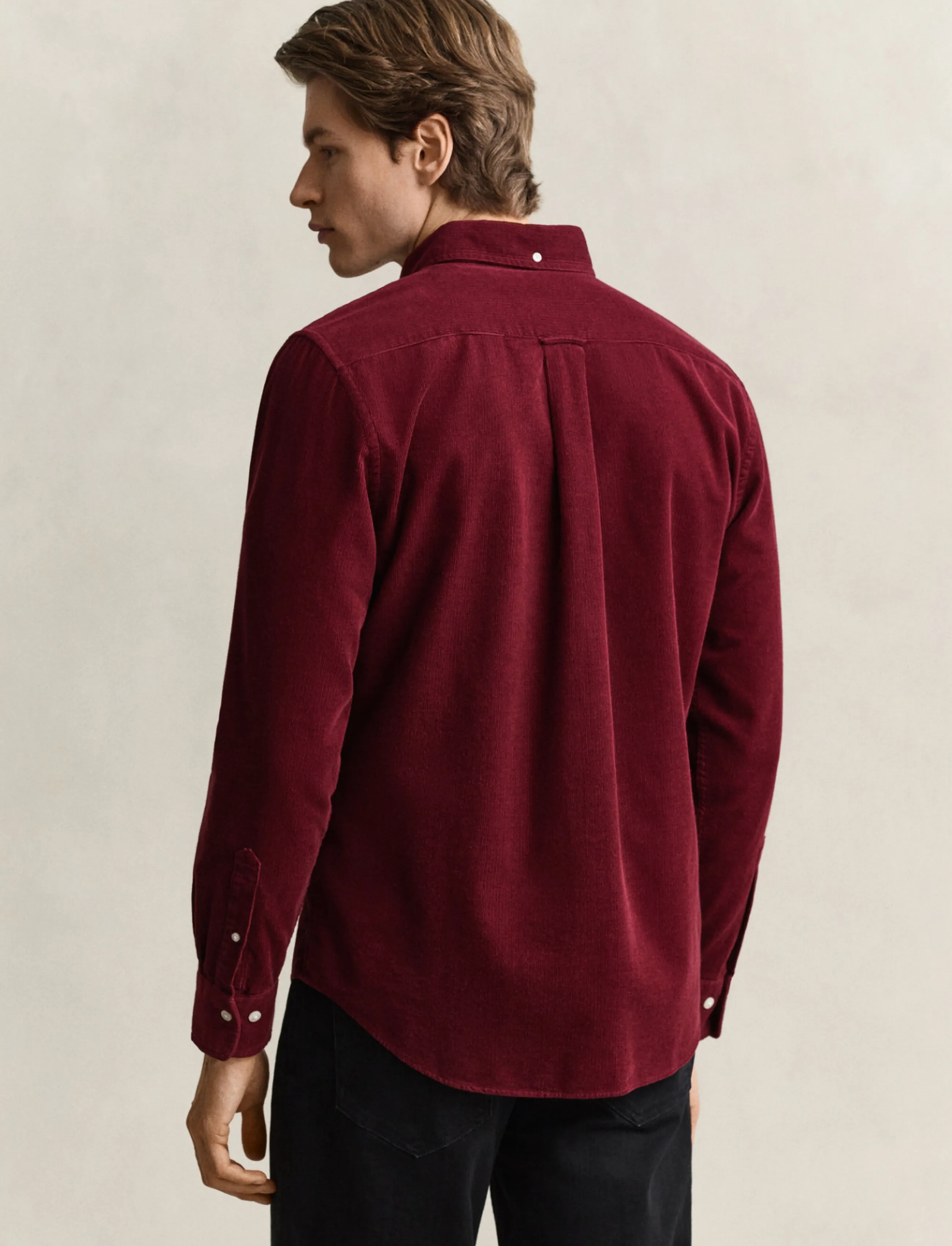 Gant - REG CORDUROY SHIRT - corduroy shirts - deep grape wine - 3