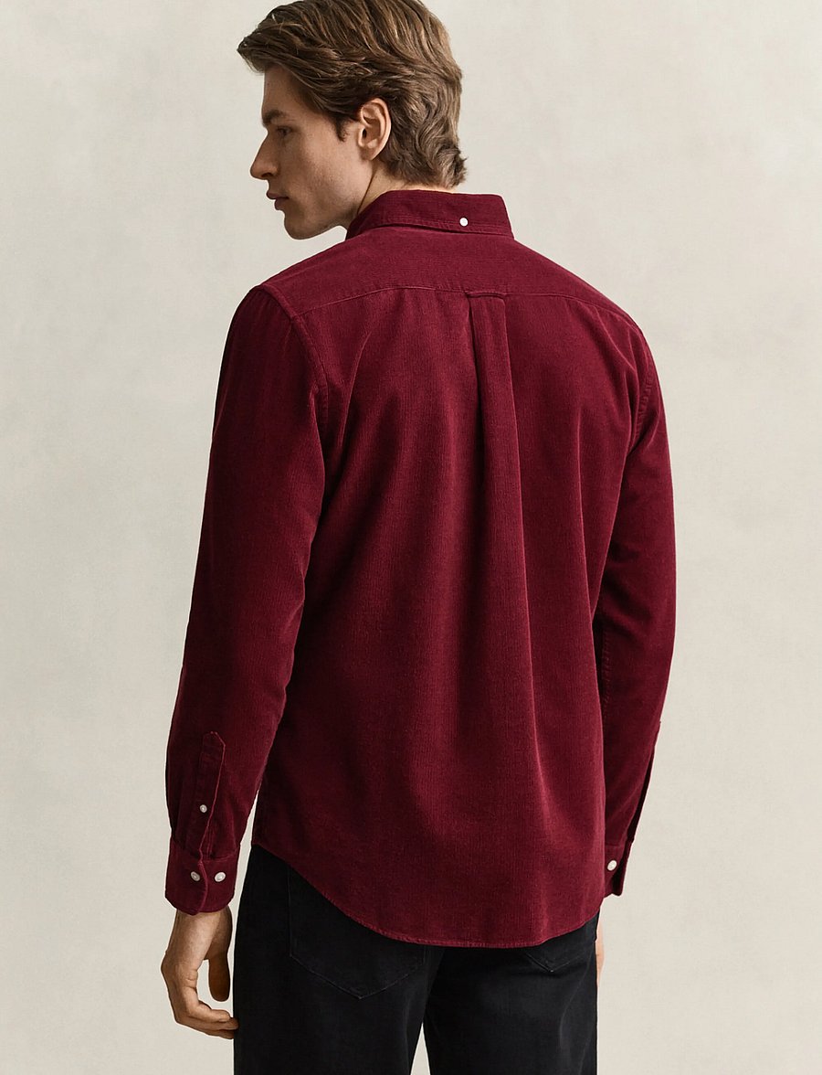 Gant - REG CORDUROY SHIRT - corduroy shirts - deep grape wine - 3