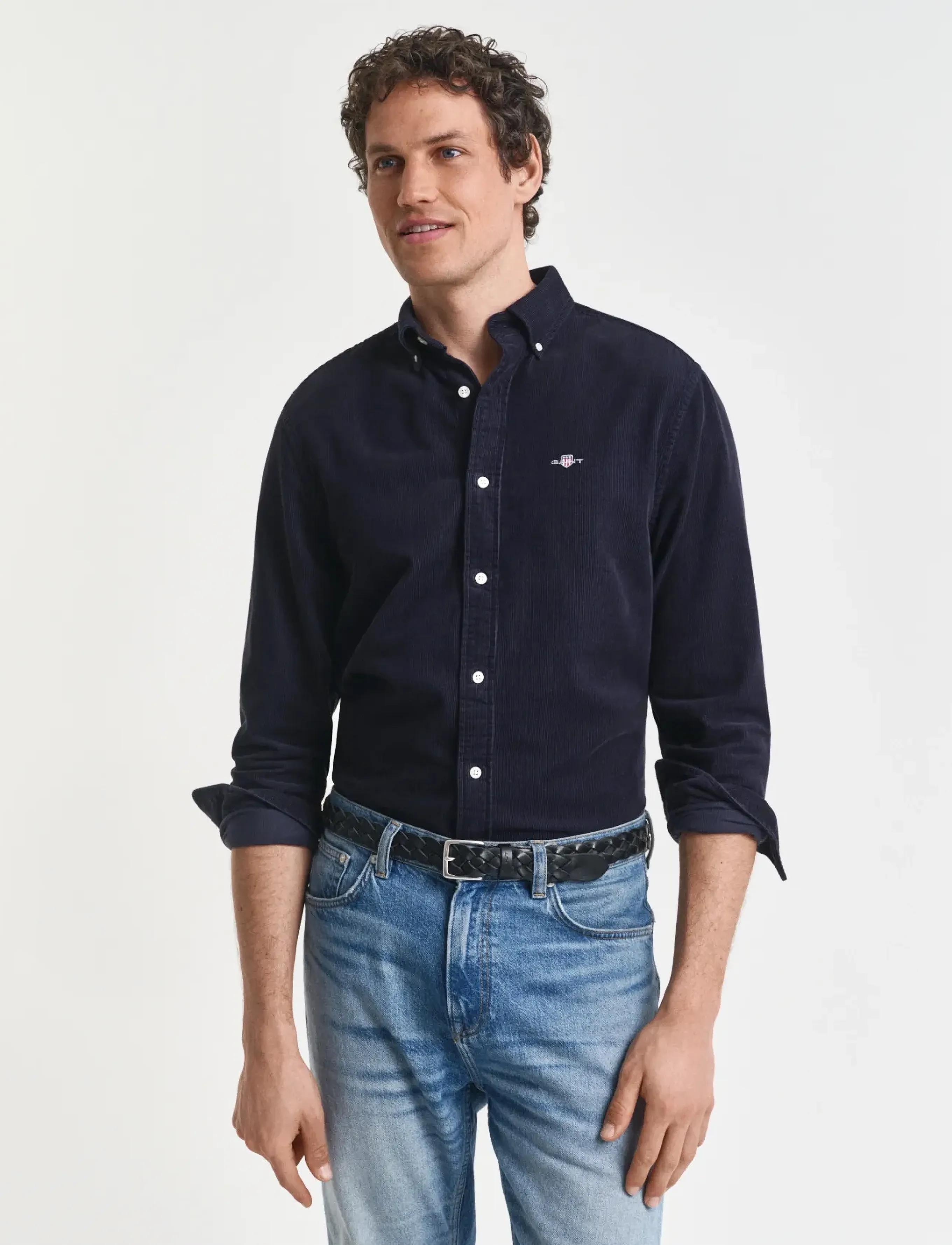 Gant - REG CORDUROY SHIRT - fløjlsskjorter - evening blue - 1