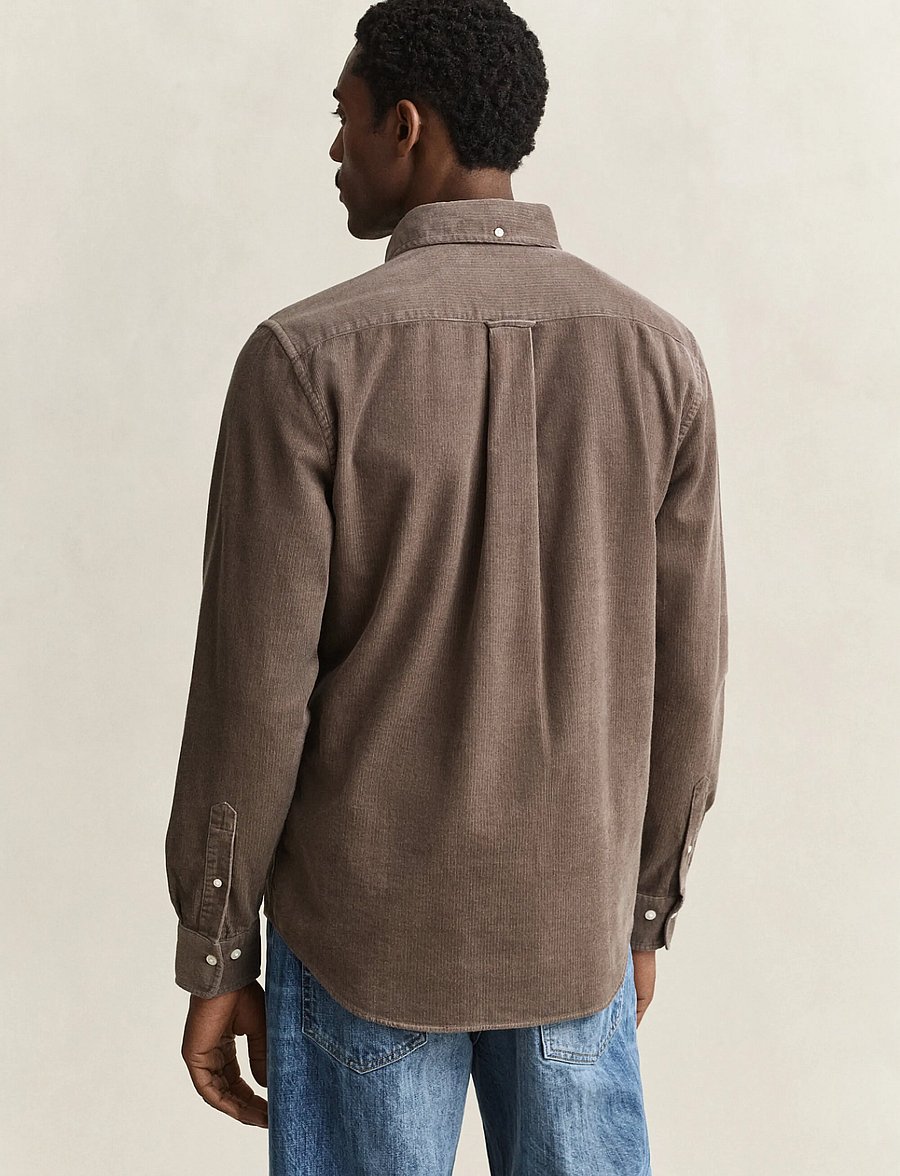 Gant - REG CORDUROY SHIRT - fløjlsskjorter - faded taupe - 2