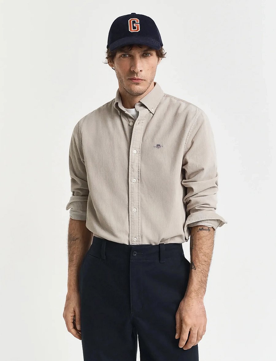 Gant - REG CORDUROY SHIRT - cordhemden - greige - 5